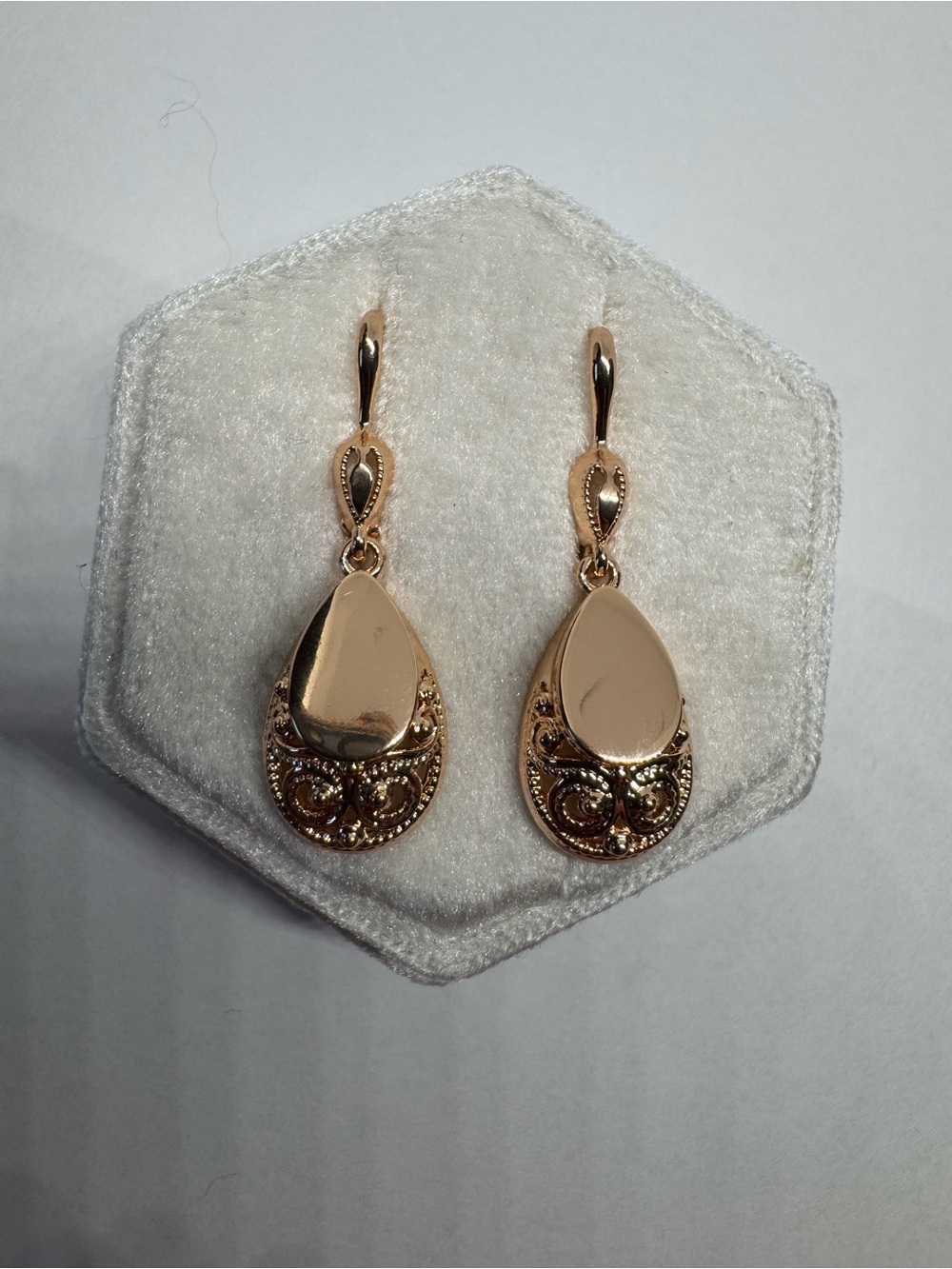 Vintage 14K 585 Rolled Rose Gold Earrings | Not Solid Gold